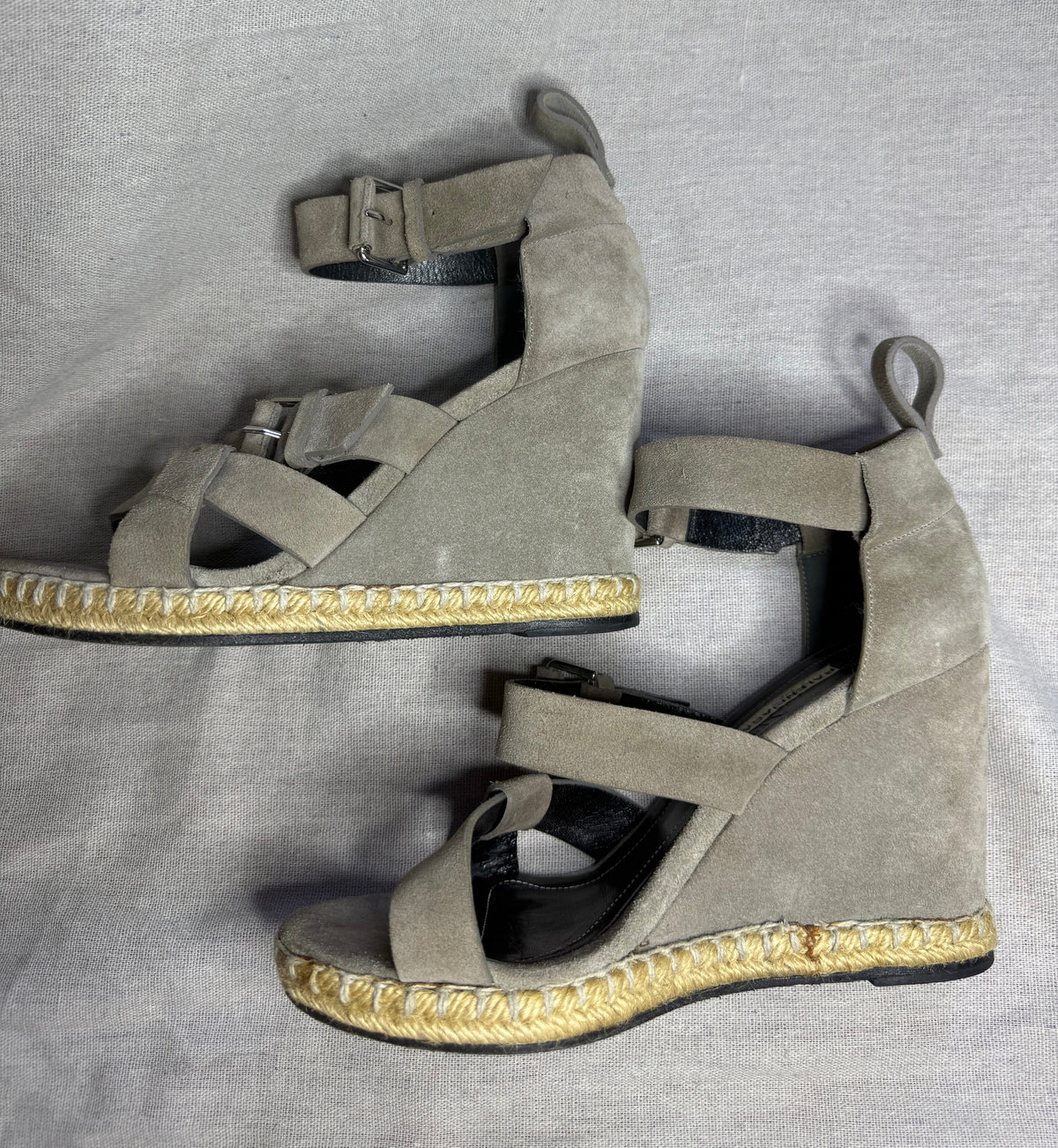 ✨ Balanciaga - Sandales compensées espadrilles - Daim & Cuir - T38/38,5 ✨