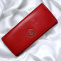 ✨ Portefeuille long Vintage Céline Paris – Cuir Rouge façon Lézard & Fermoir Cercle Doré ✨