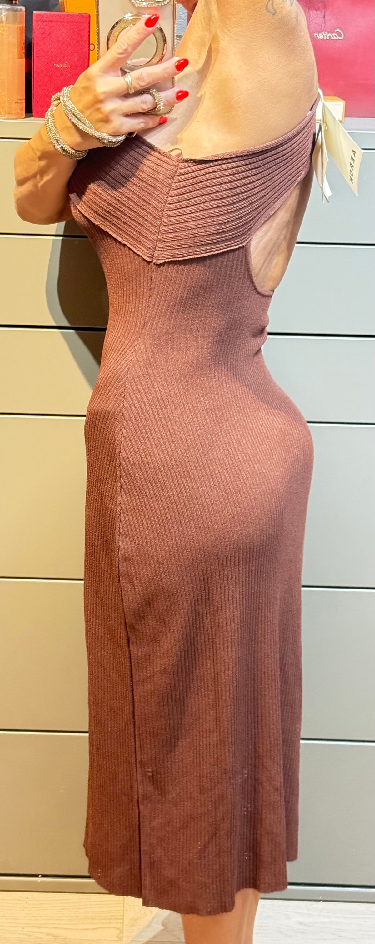 ✨ Neuve 850€! AERON robe asymétrique marron S ok M ✨