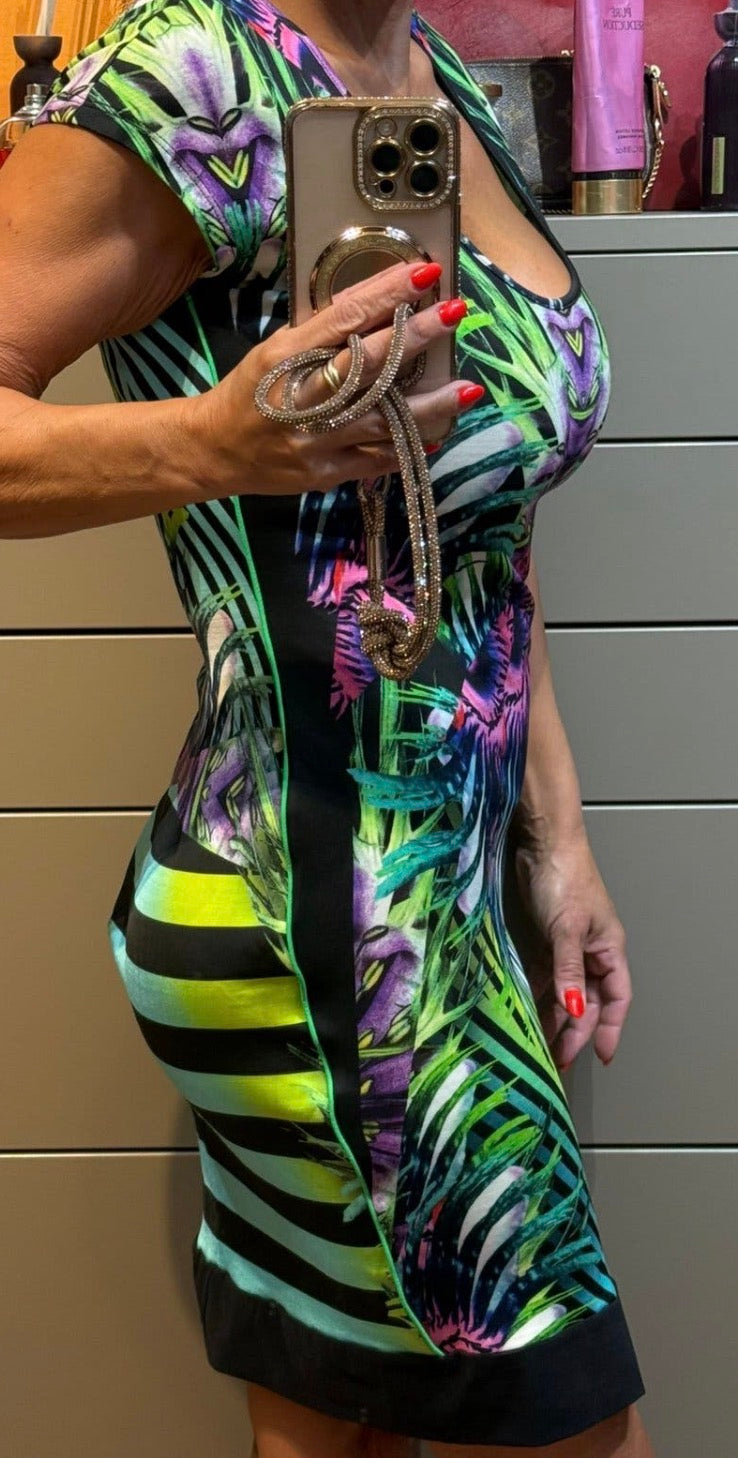 ✨ Just Cavalli - Robe Tropicale - T36 S ✨