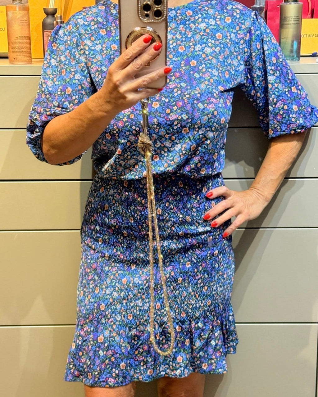 ✨ Neuve 290€ - Sandro - Robe dos nu bleu florale - T 36 S ✨