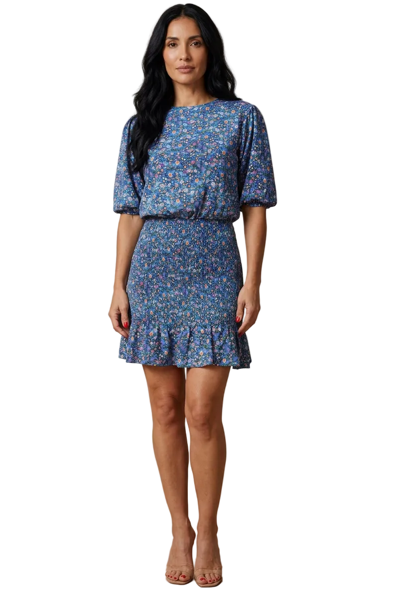 ✨ Neuve 290€ - Sandro - Robe dos nu bleu florale - T 36 S ✨