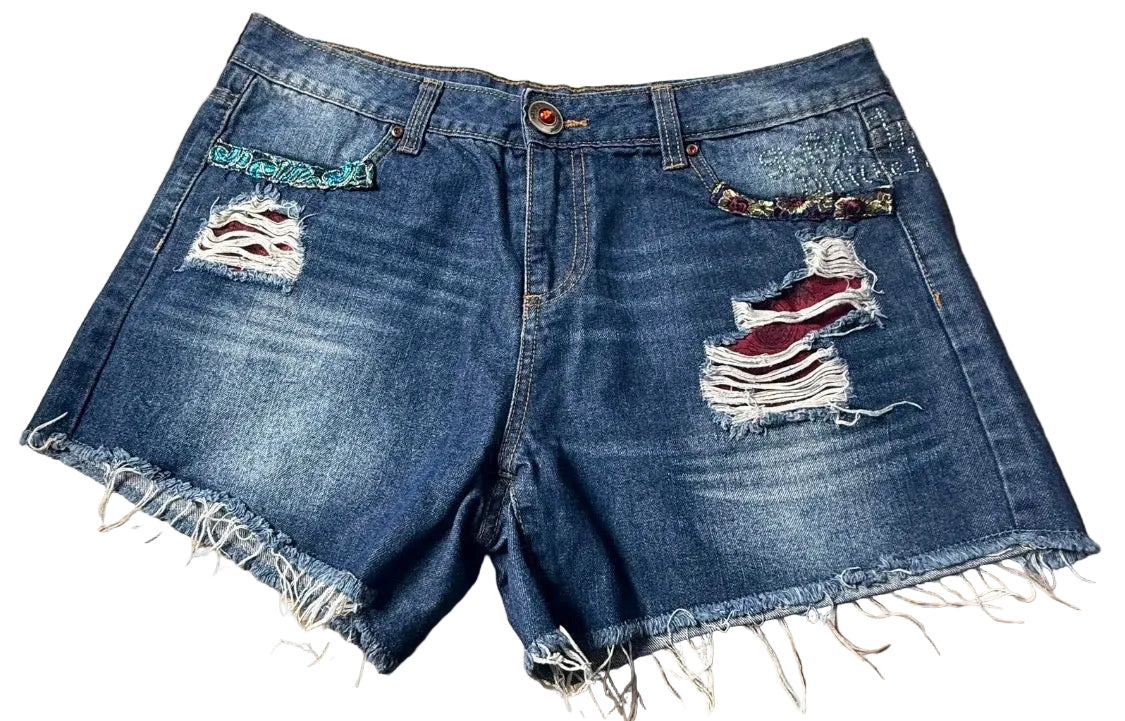 ✨ Desigual - Short en jean - Broderies & Details - T40 ok 42✨