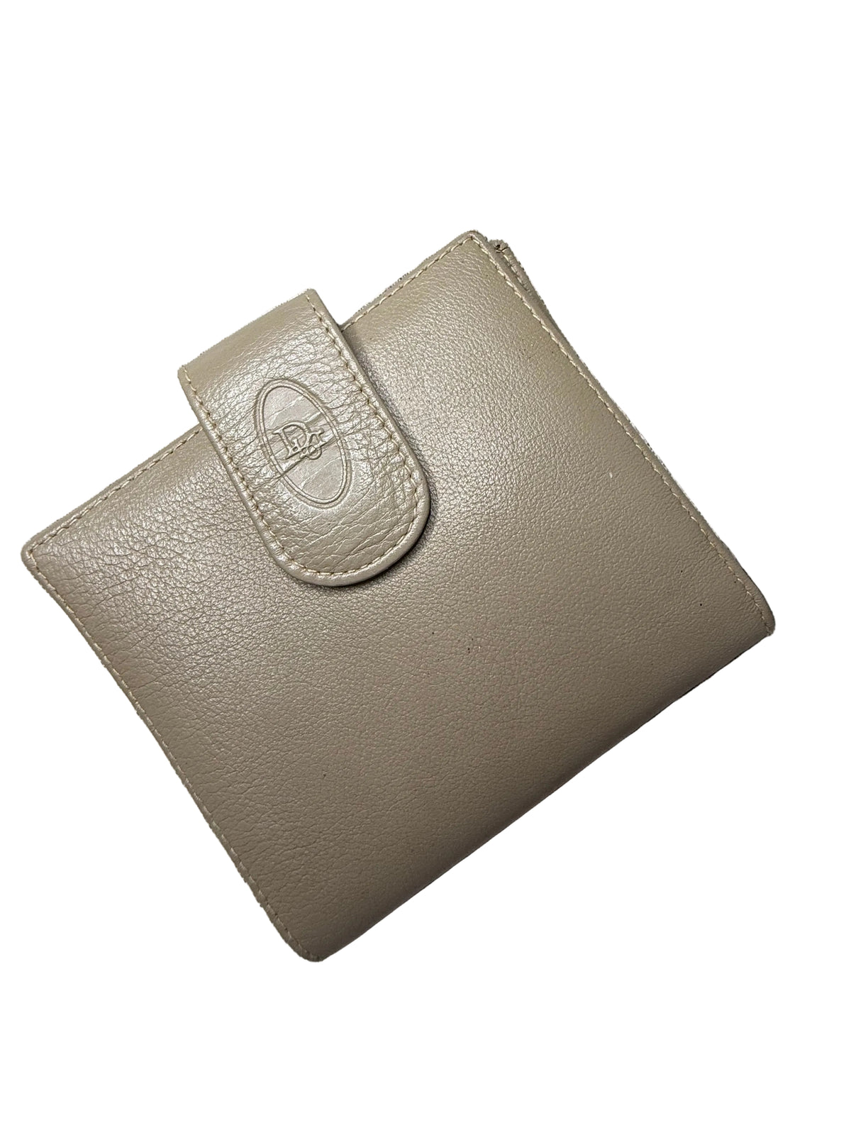✨ Christian Dior - Petit Portefeuille Grège en cuir - Mixte ✨