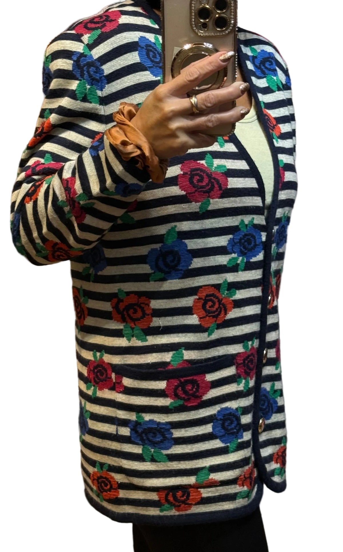 ✨ Devernois Paris - Veste Cardigan jacquard fleuri - T40/42 L/XL ✨