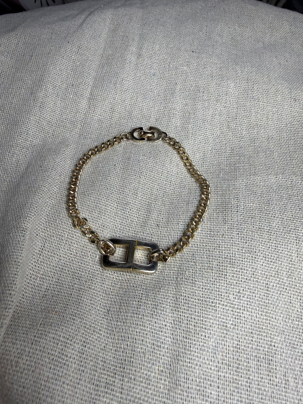 ✨ Bracelet Gourmette Vintage Christian Dior « CD » en Plaqué Or (1980) ✨