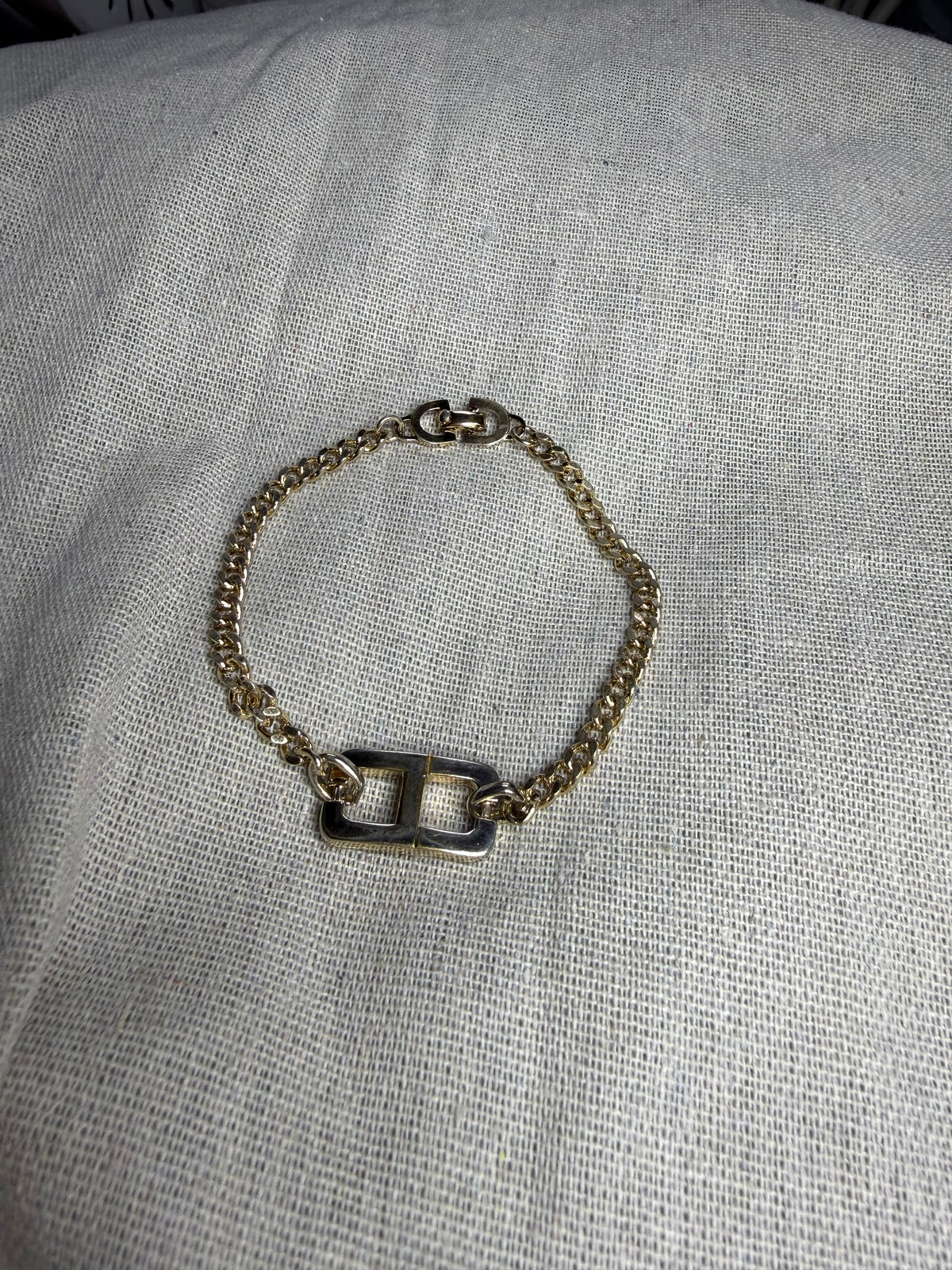 ✨ Bracelet Gourmette Vintage Christian Dior « CD » en Plaqué Or (1980) ✨