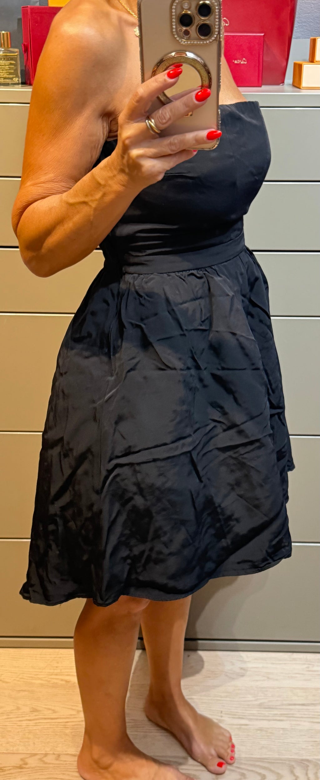 ✨ Neuve 99€ NAF NAF  Robe Cocktail Bustier Noire (Tulle & Silicone) – T38 ✨