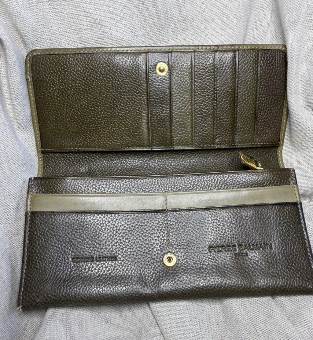 ✨ Balmain - Long Portefeuille Wallet kaki ✨