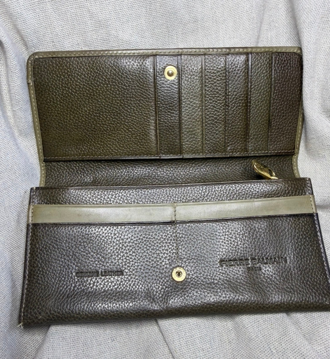 ✨ Balmain - Long Portefeuille Wallet kaki ✨