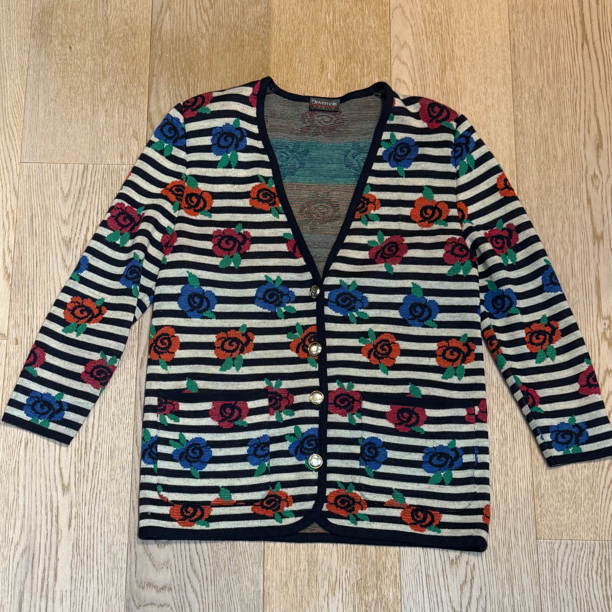 ✨ Devernois Paris - Veste Cardigan jacquard fleuri - T40/42 L/XL ✨