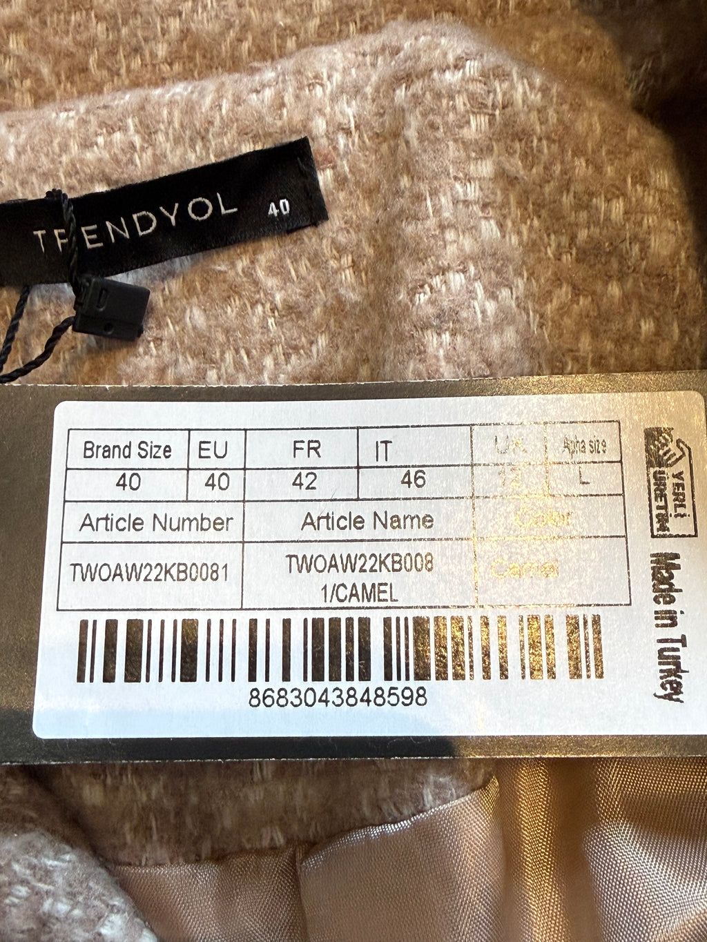 ✨ Neuf 80€ - Trendyol - manteau douillet - T38-40-42 ✨