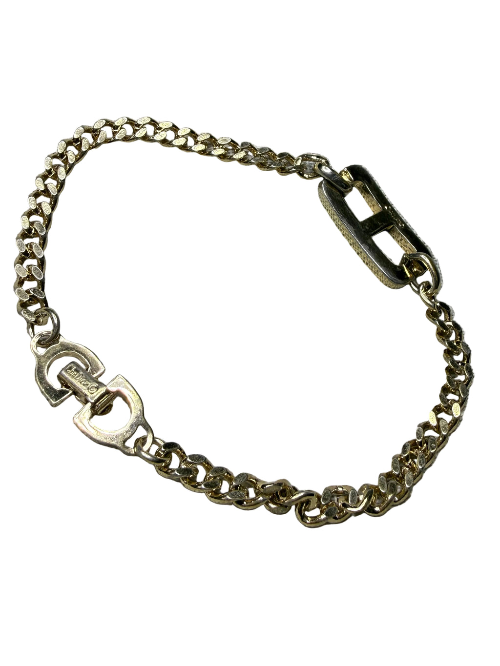 ✨ Bracelet Gourmette Vintage Christian Dior « CD » en Plaqué Or (1980) ✨