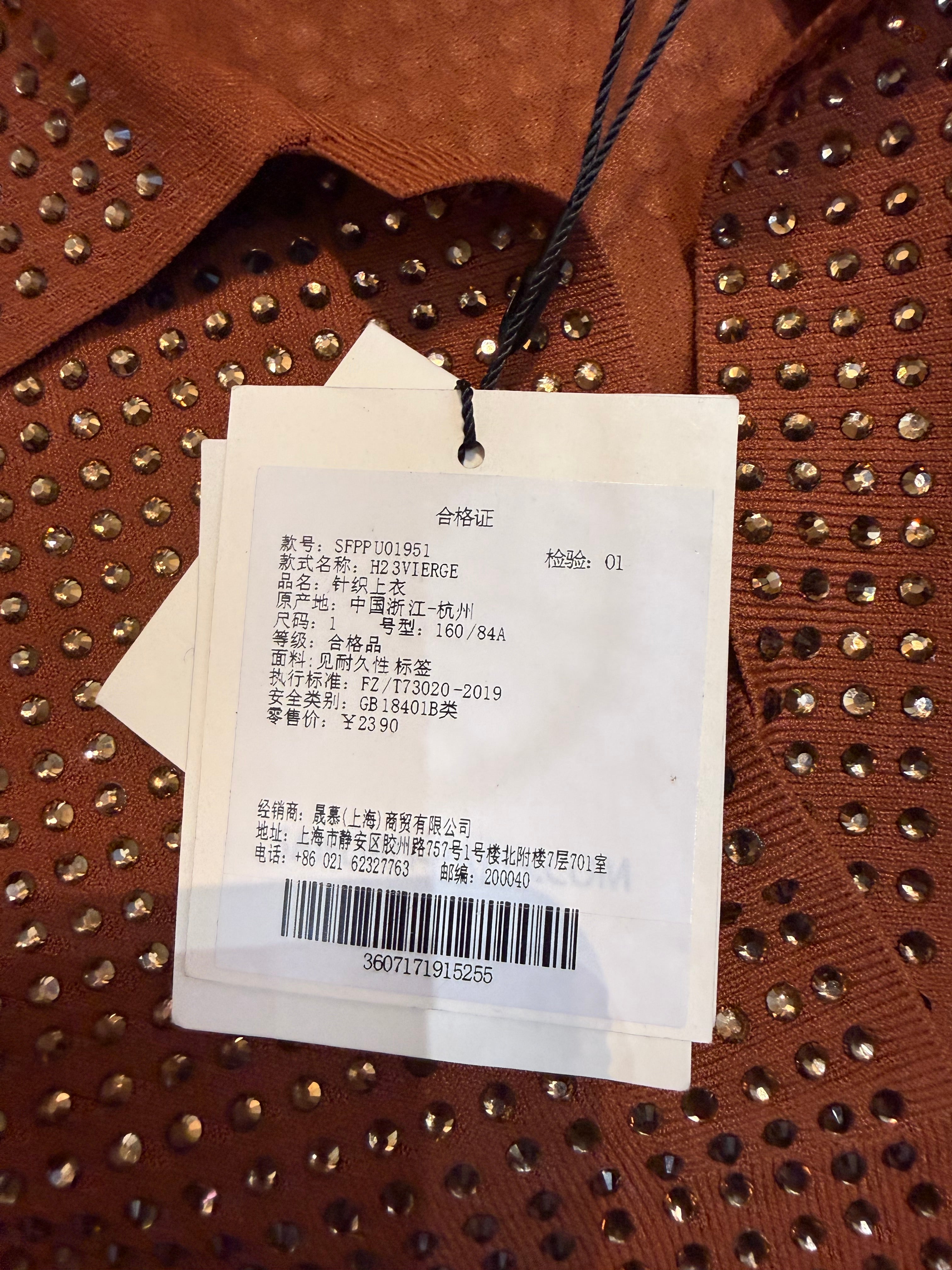 Neuf 249€ Sandro full strass polo crop T. 36