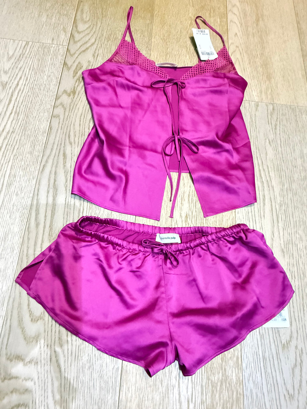 ✨ Neuf 85€ ensemble Chantelle satin fuschia ✨