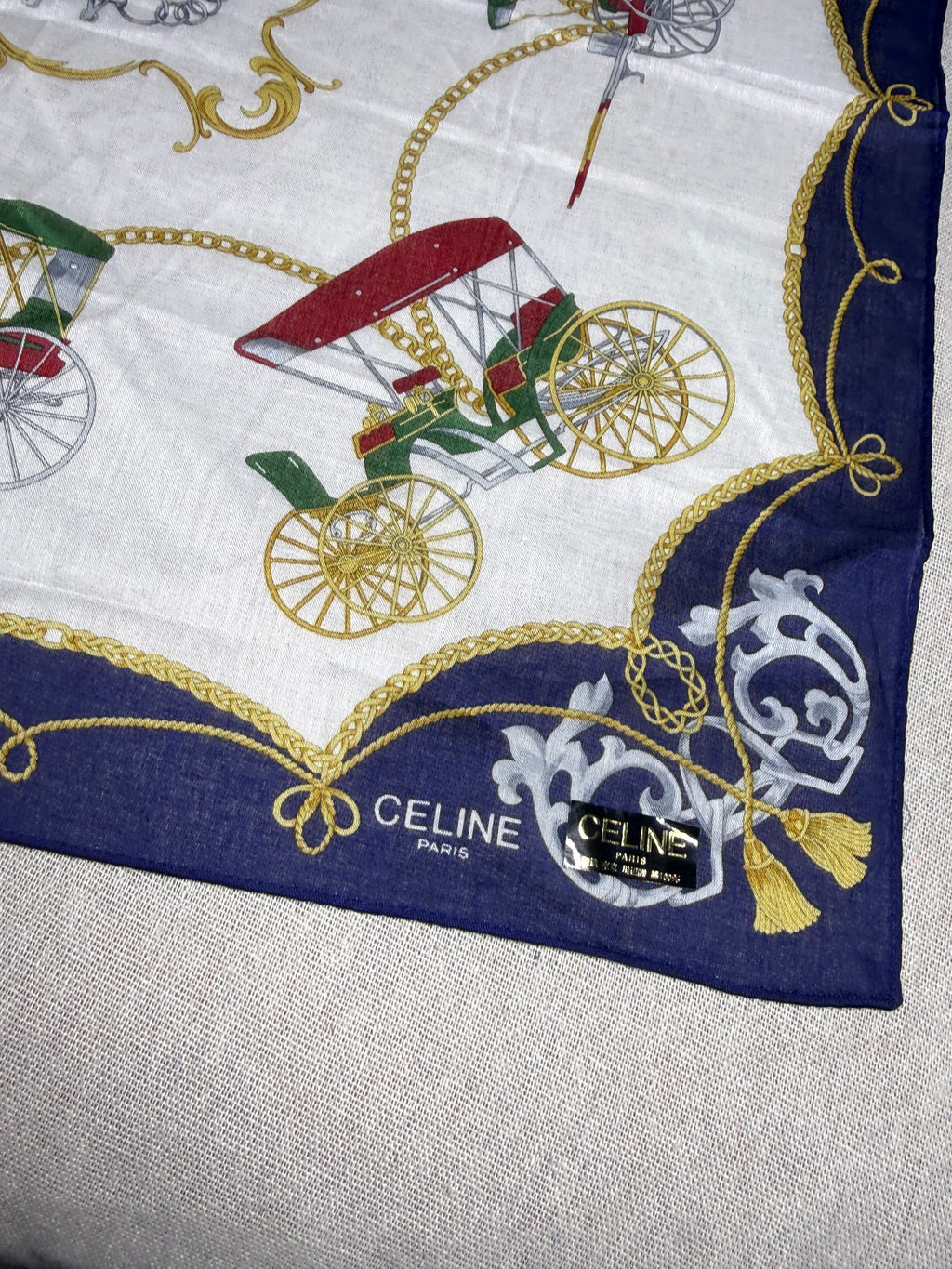 ✨ Neuf 230€ Foulard carré vintage Celine Paris ✨