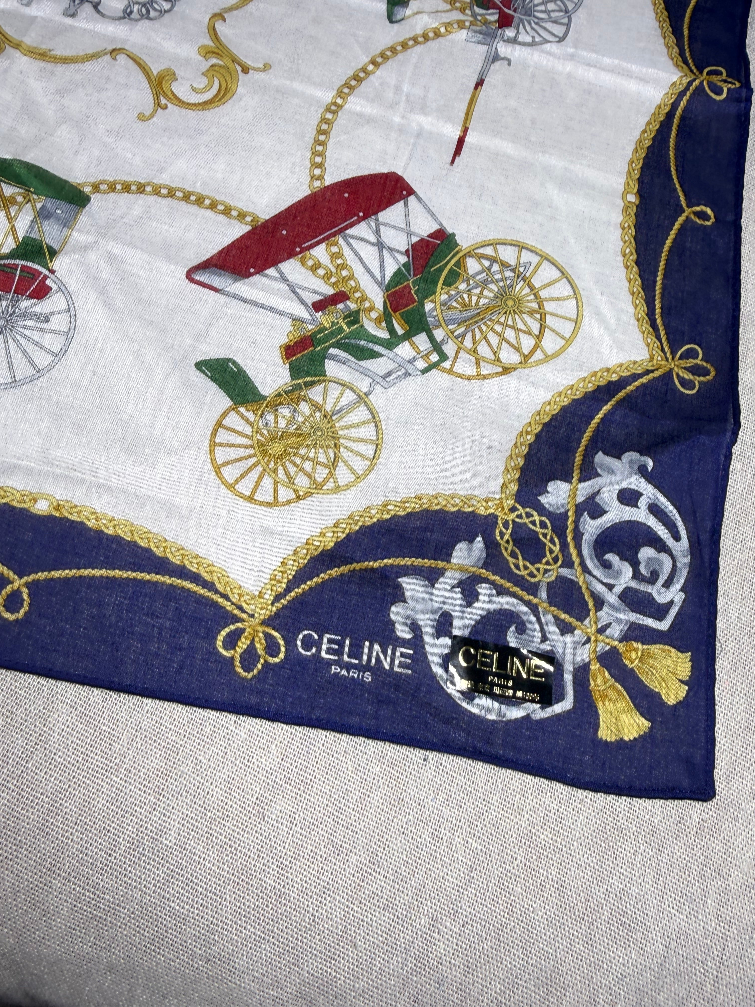 ✨ Neuf 230€ Foulard carré vintage Celine Paris ✨