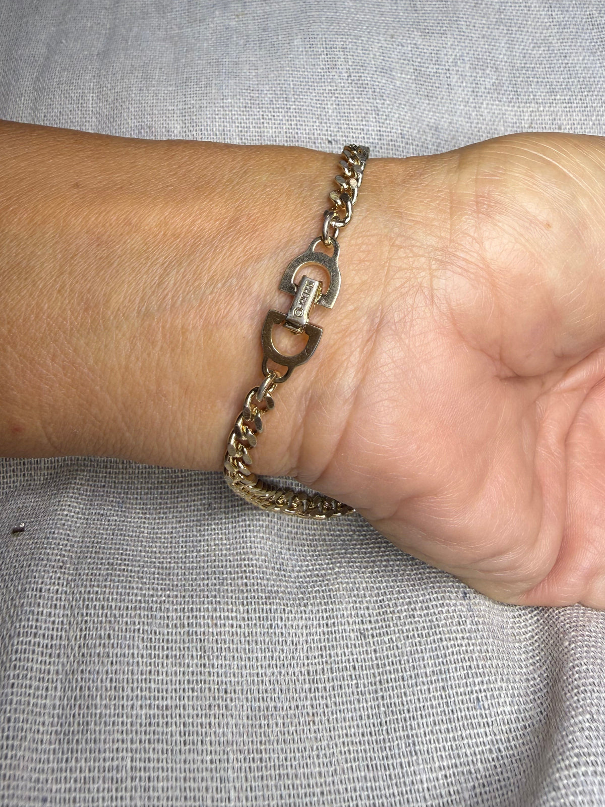 ✨ Bracelet Gourmette Vintage Christian Dior « CD » en Plaqué Or (1980) ✨