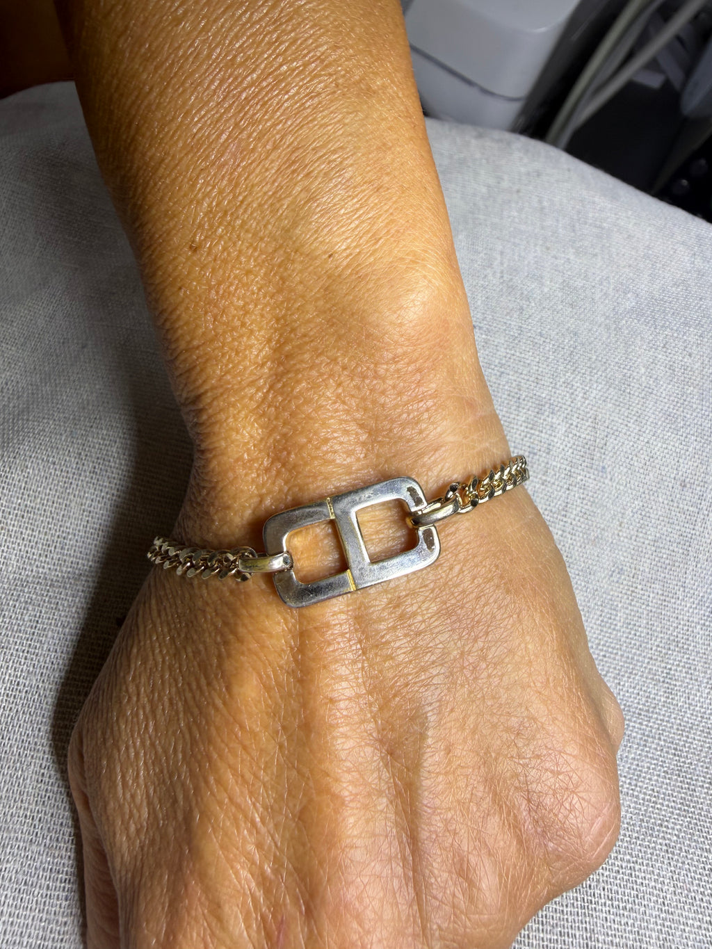 ✨ Bracelet Gourmette Vintage Christian Dior « CD » en Plaqué Or (1980) ✨