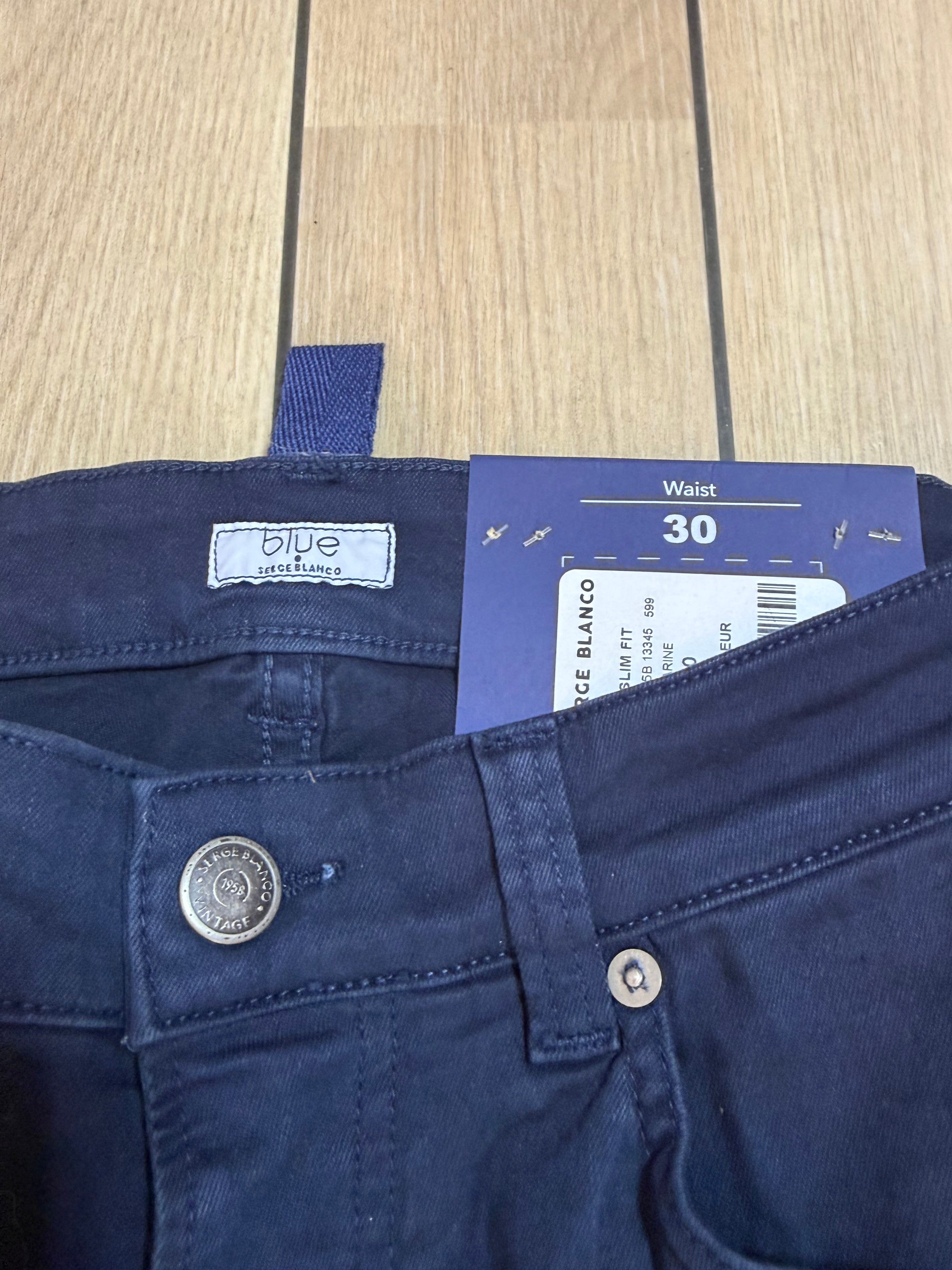 ✨ Neuf 116€ PANTALON SLIM FIT SERGE BLANCO T40✨