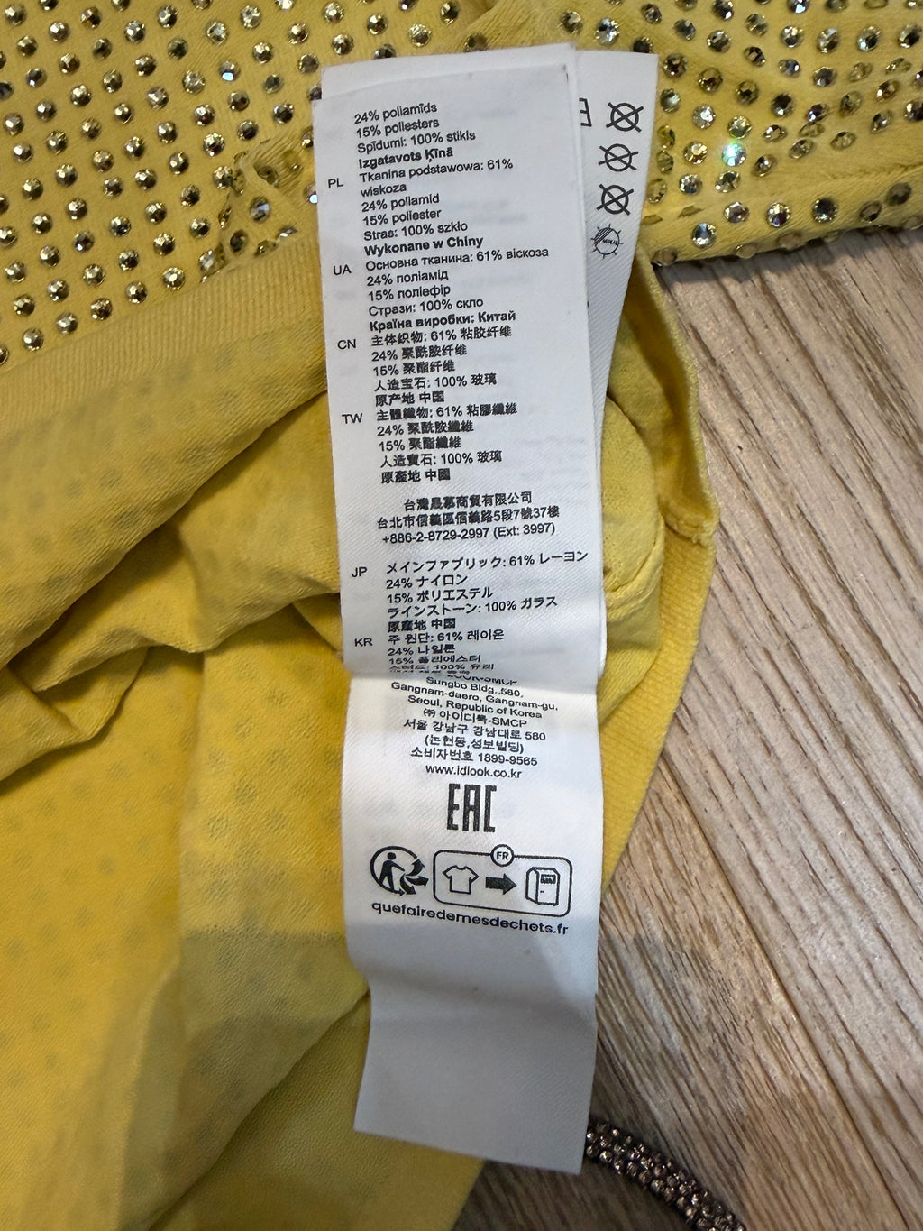 ✨ Neuf 249€ - Sandro - Crop Top Polo- jaune - Full Strass - T36 ✨