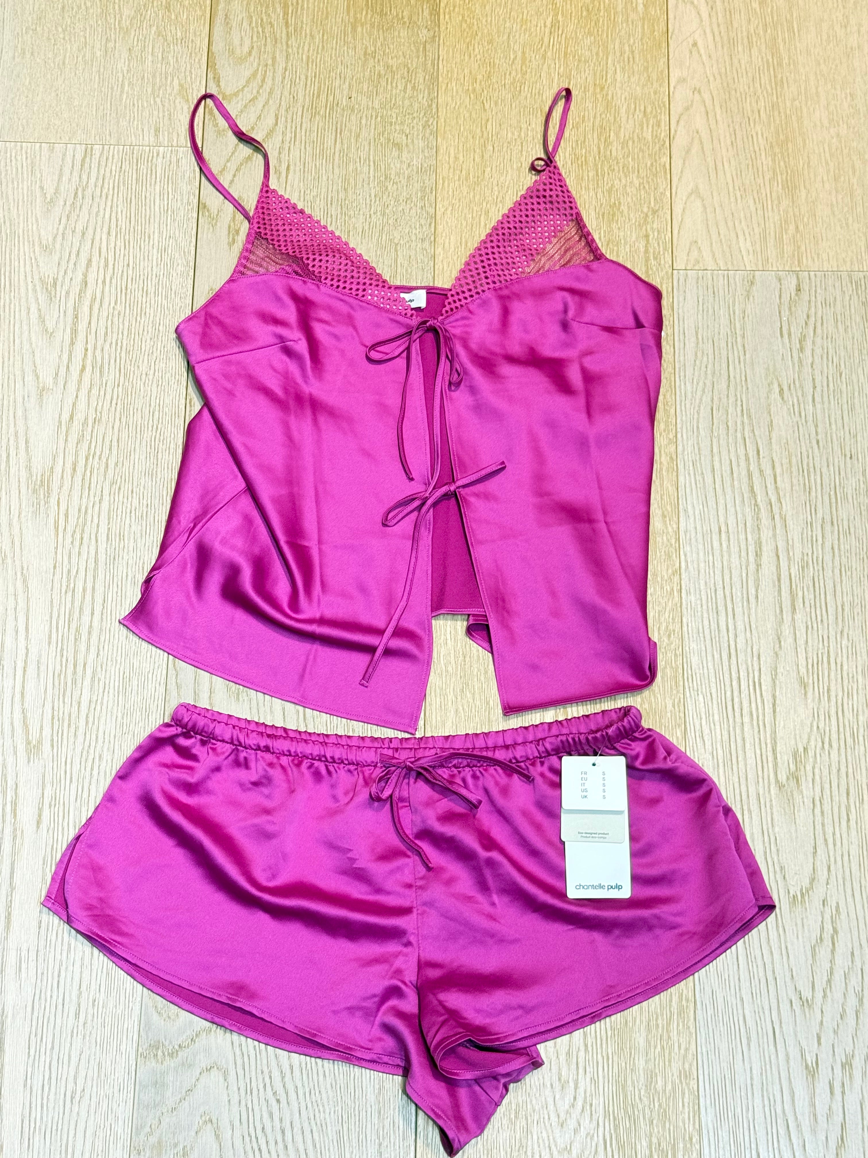 ✨ Neuf 85€ ensemble Chantelle satin fuschia ✨