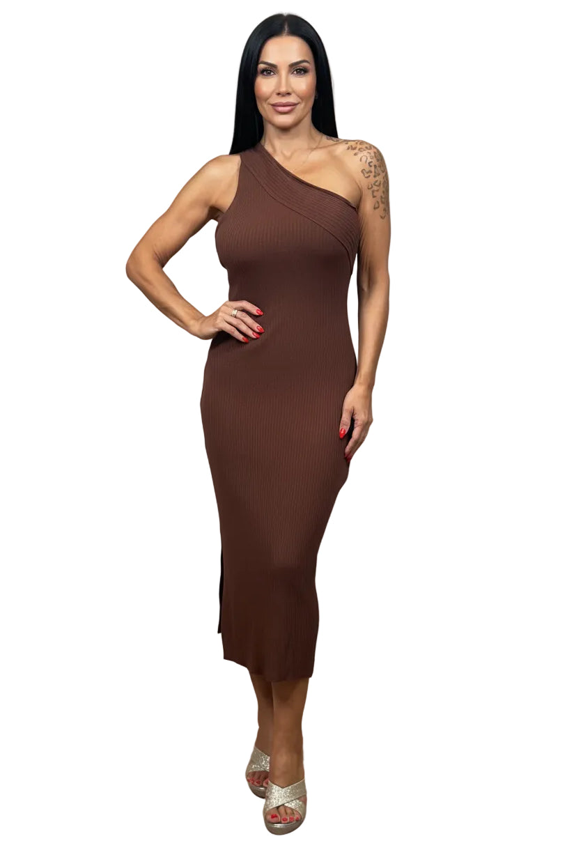 ✨ Neuve 850€! AERON robe asymétrique marron S ok M ✨
