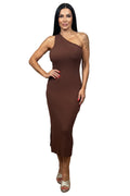 ✨ Neuve 850€! AERON robe asymétrique marron S ok M ✨