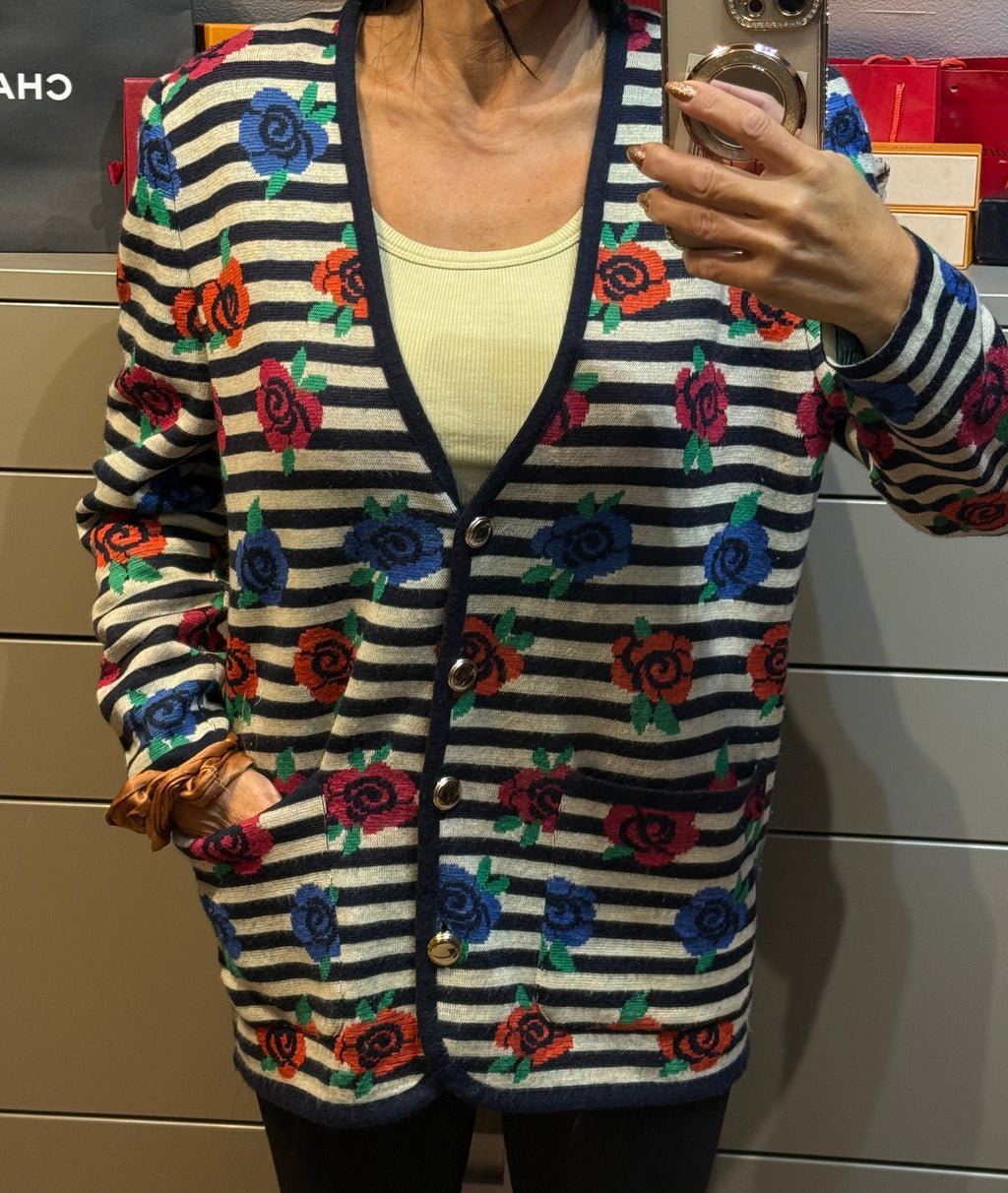 ✨ Devernois Paris - Veste Cardigan jacquard fleuri - T40/42 L/XL ✨