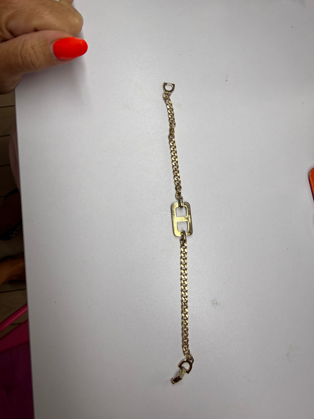 ✨ Bracelet Gourmette Vintage Christian Dior « CD » en Plaqué Or (1980) ✨