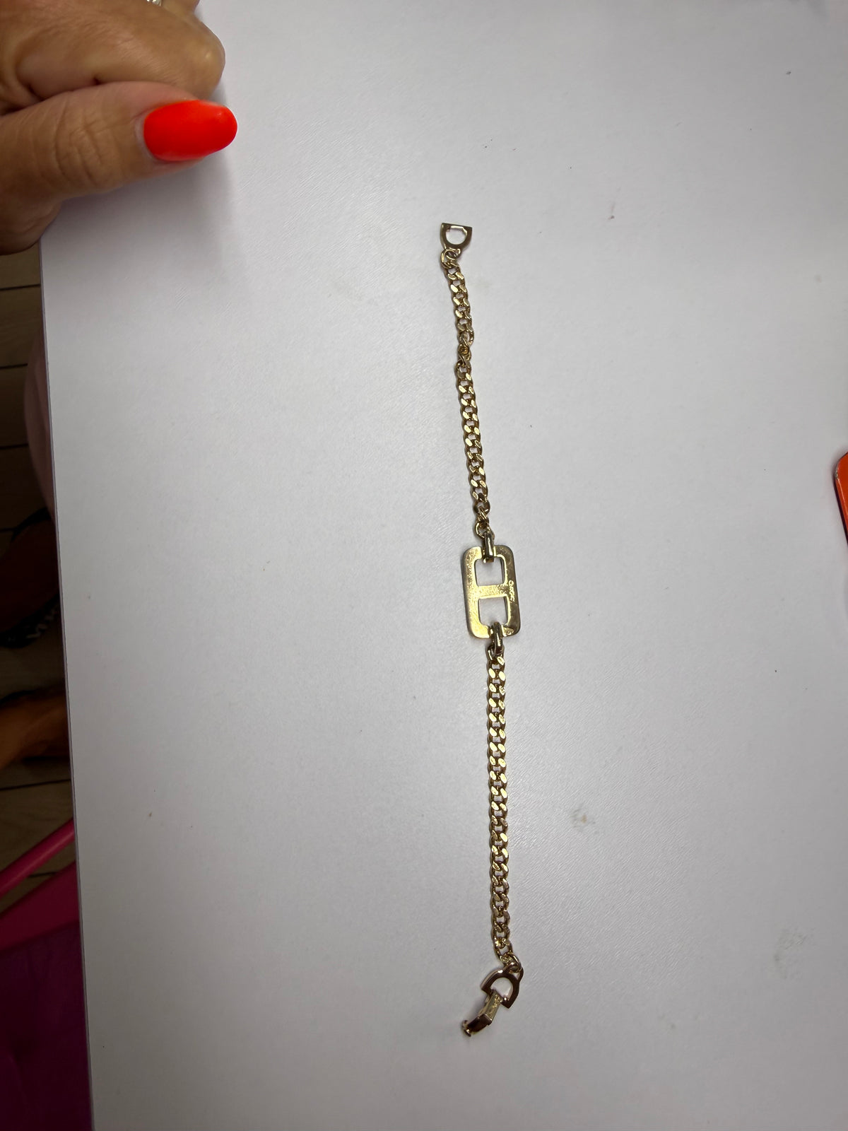 ✨ Bracelet Gourmette Vintage Christian Dior « CD » en Plaqué Or (1980) ✨