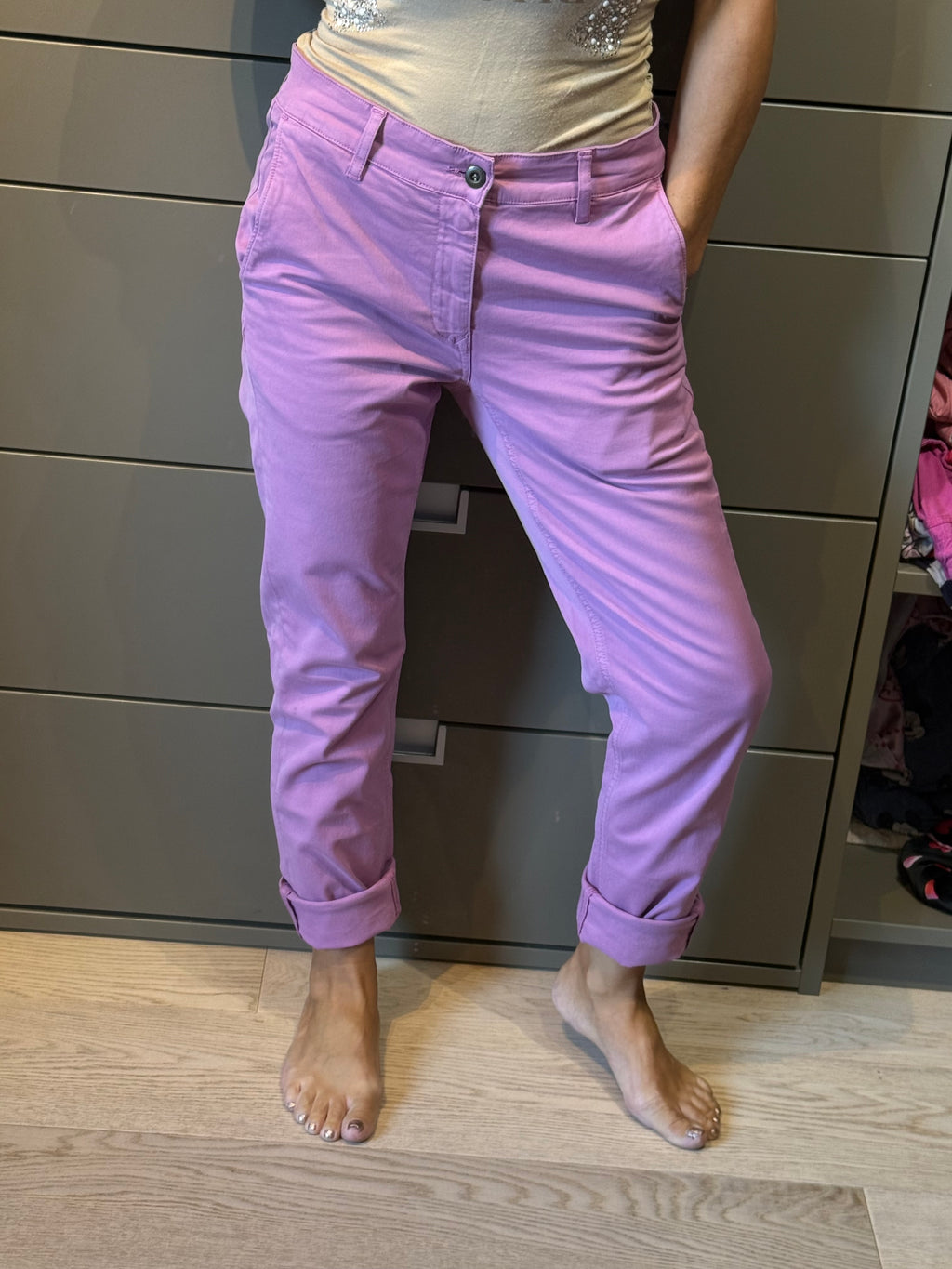 ✨ Neuf 99€ - Serge Blanco - Pantalon Chino Framboise - T38 ✨