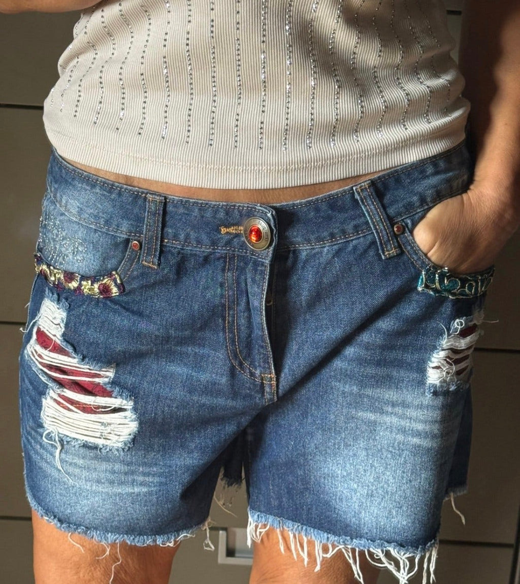 ✨ Desigual - Short en jean - Broderies & Details - T40 ok 42✨