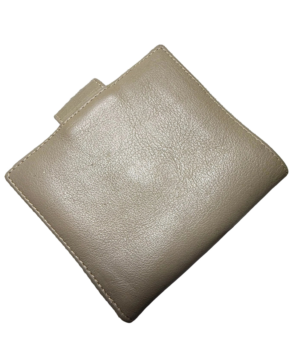 ✨ Christian Dior - Petit Portefeuille Grège en cuir - Mixte ✨