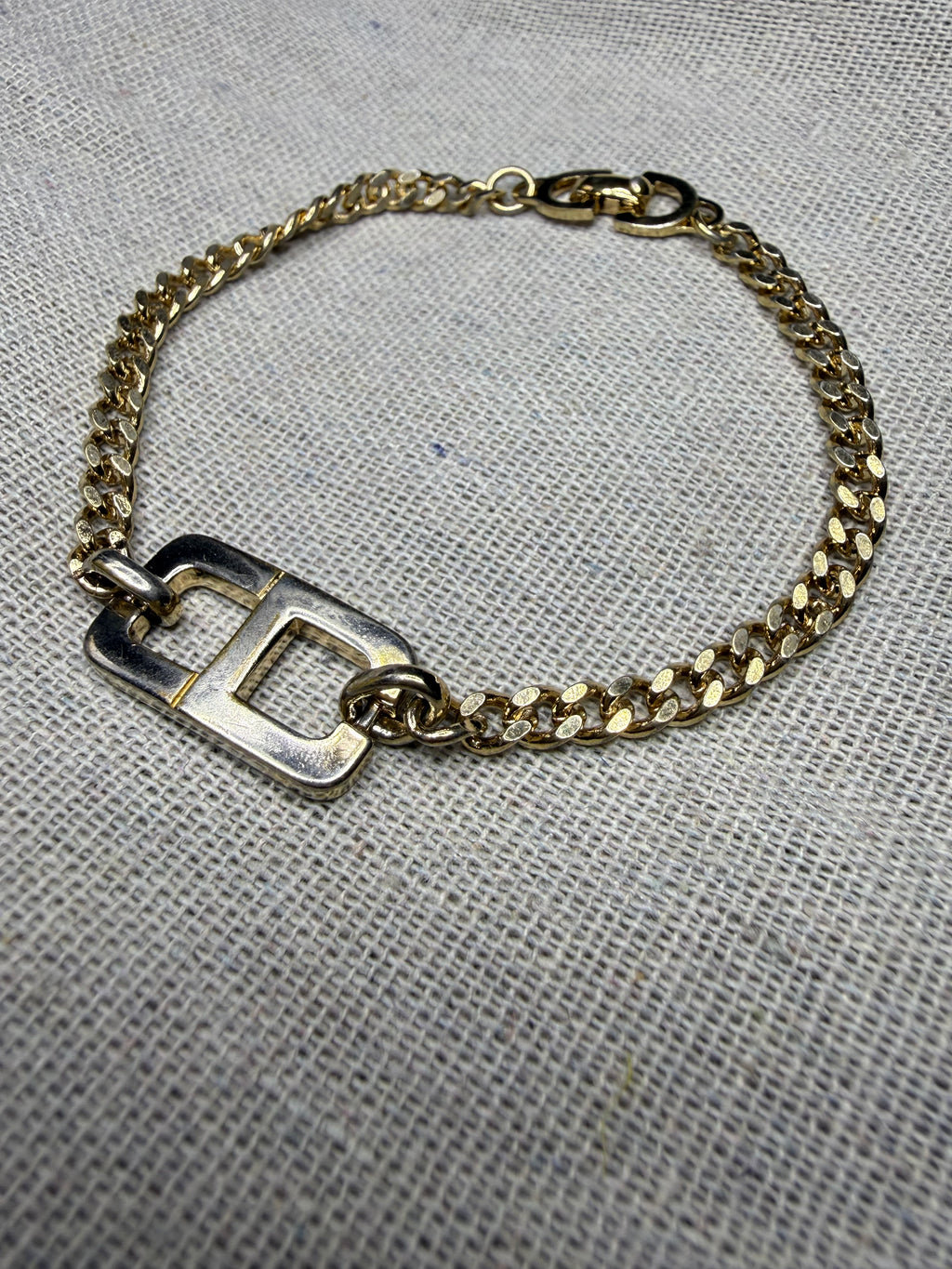 ✨ Bracelet Gourmette Vintage Christian Dior « CD » en Plaqué Or (1980) ✨