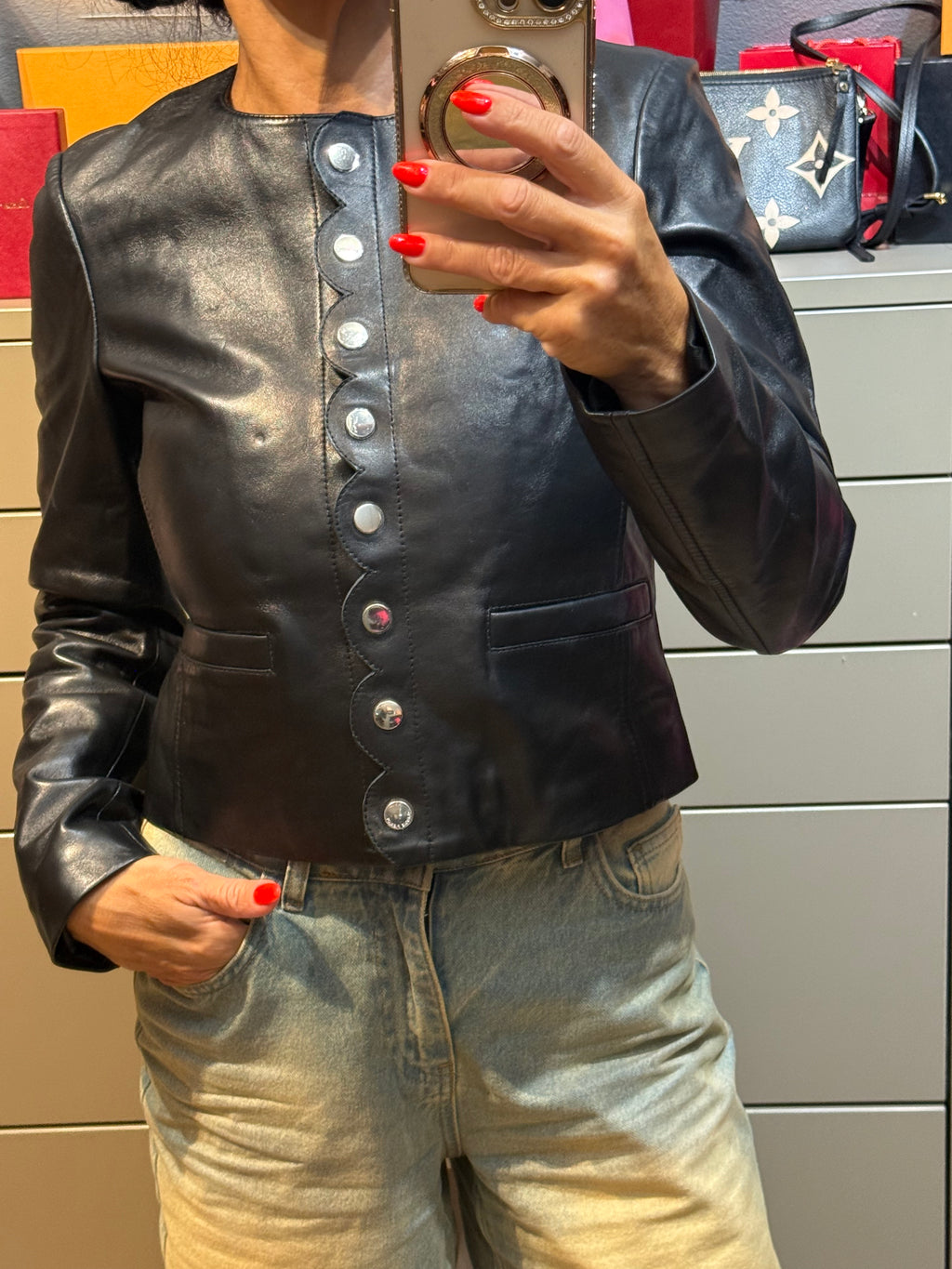 ✨Neuve 495€ Vestz en cuir Claudie Pierlot T34 ✨