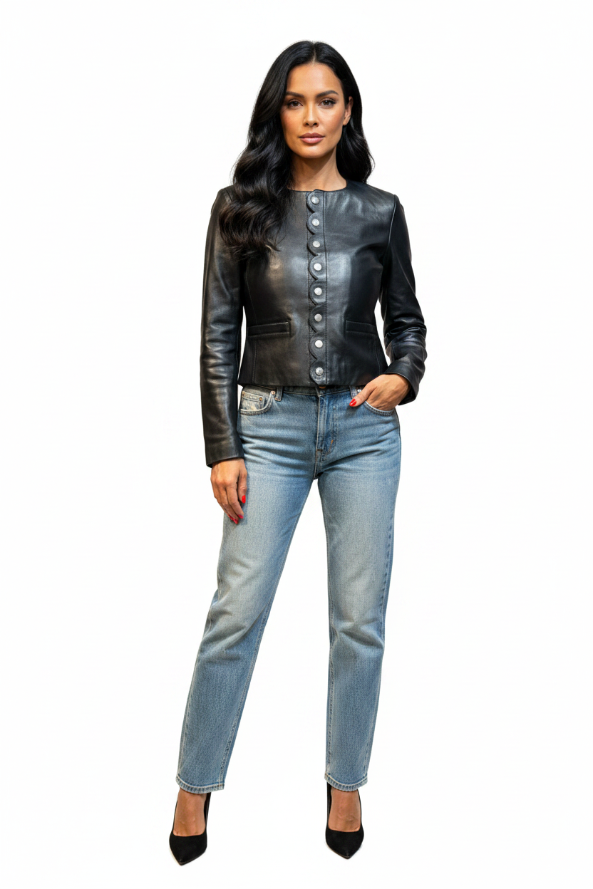 ✨Neuve 495€ Veste en cuir Claudie Pierlot T34 ✨