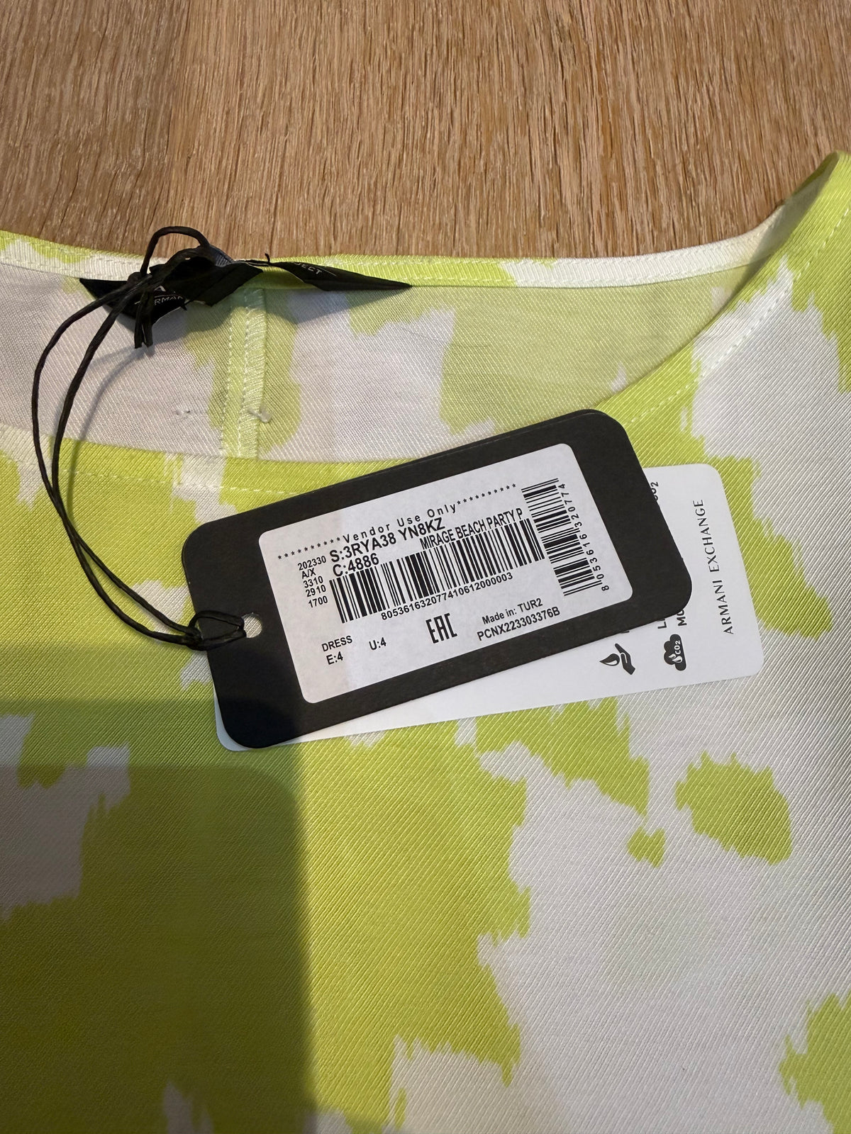 ✨ Neuf 245€ ✨ Armani Exchange - Robe Tunique Lemon - T36 ok 40 ✨