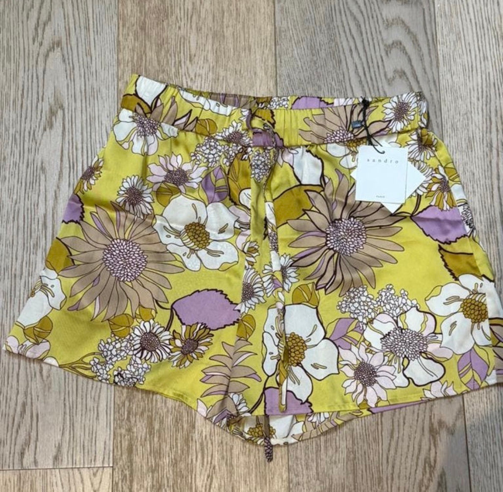 ✨ Neuf 195€ - Sandro - Short imprimé Flower Power - T36 ✨