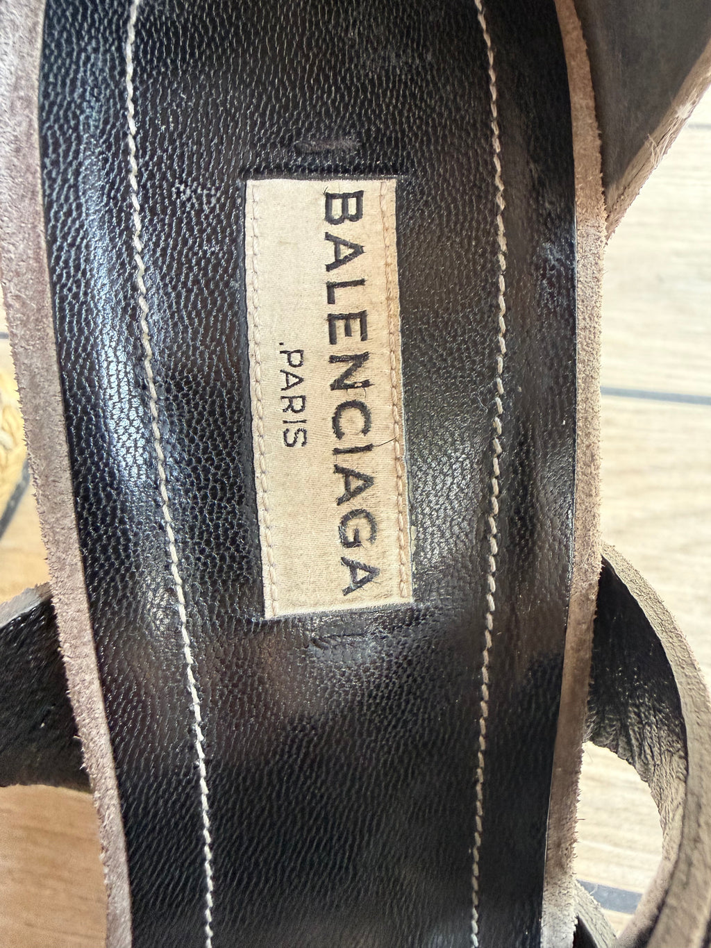 ✨ Balanciaga - Sandales compensées espadrilles - Daim & Cuir - T38/38,5 ✨