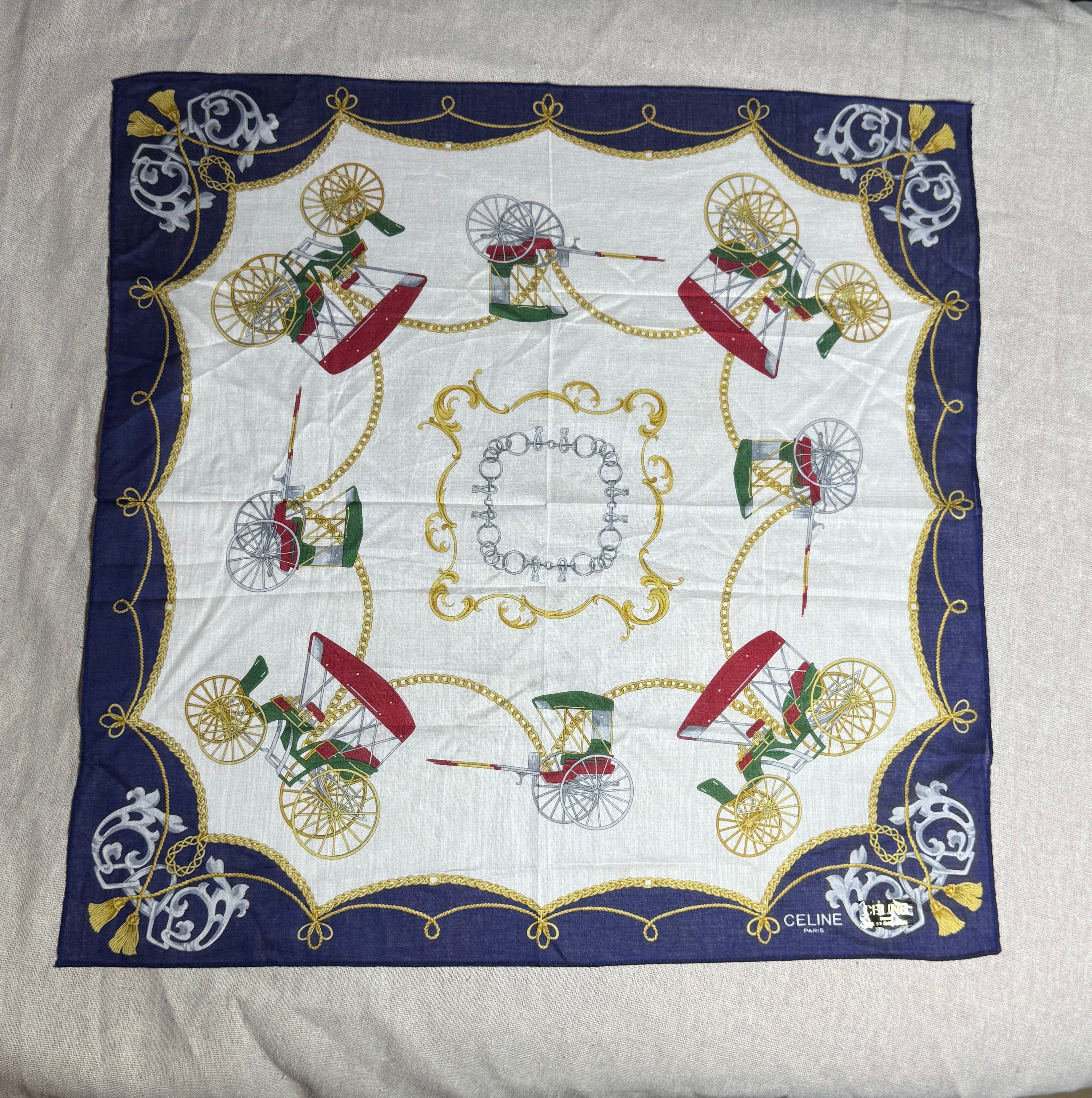 ✨ Neuf 230€ Foulard carré vintage Celine Paris ✨