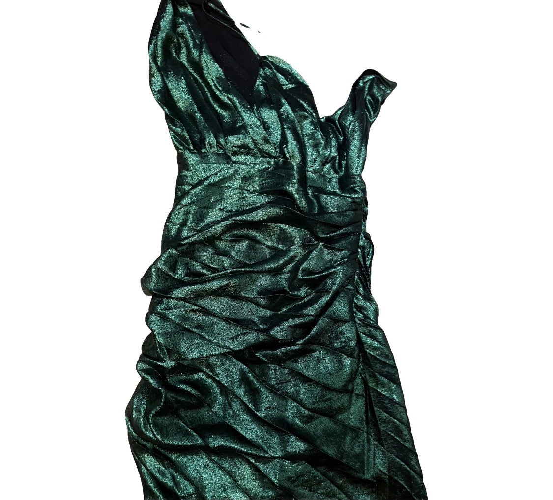 ✨ Neuve 1595€ Robe Asymétrique en Soie IRO Paris "Beach Green"  T36 ok 34 ✨