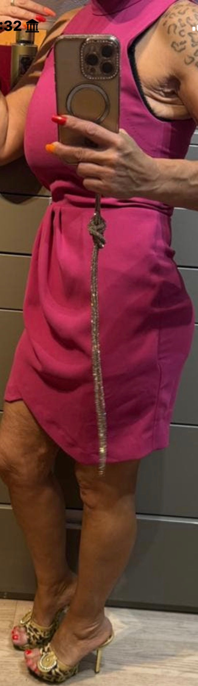 ✨ Neuve 345€ - Iro - Robe asymétrique fuschia - T36 S ✨