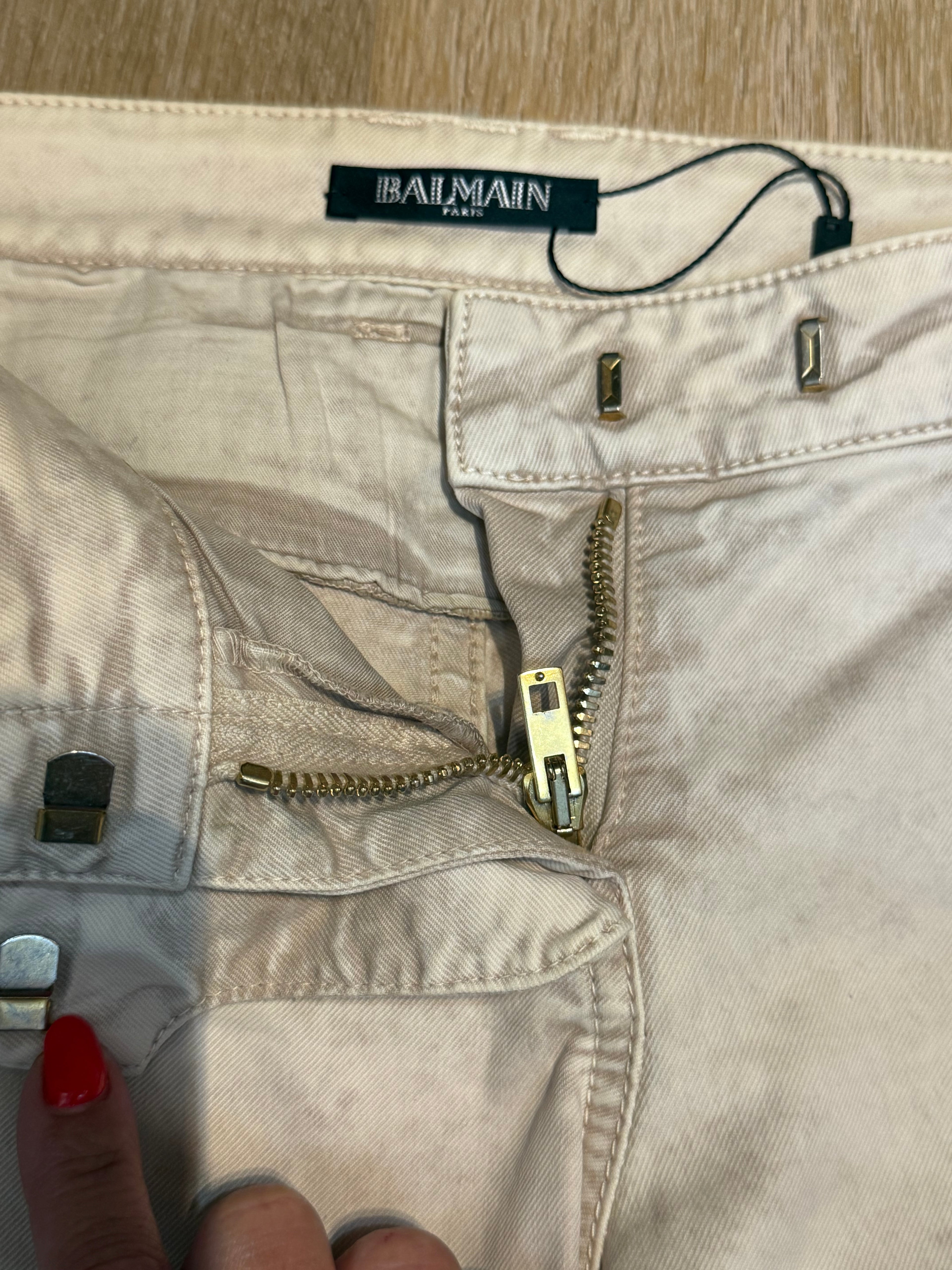 ✨ PIÈCE COLLECTOR – Jean Balmain Blanc Tie-Dye (Taille 36)✨