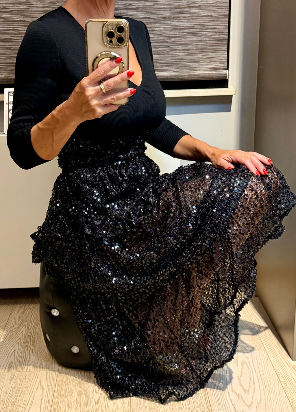 ✨ Neuve Robe de Soirée Sequins Maje XS valeur 540€ ✨