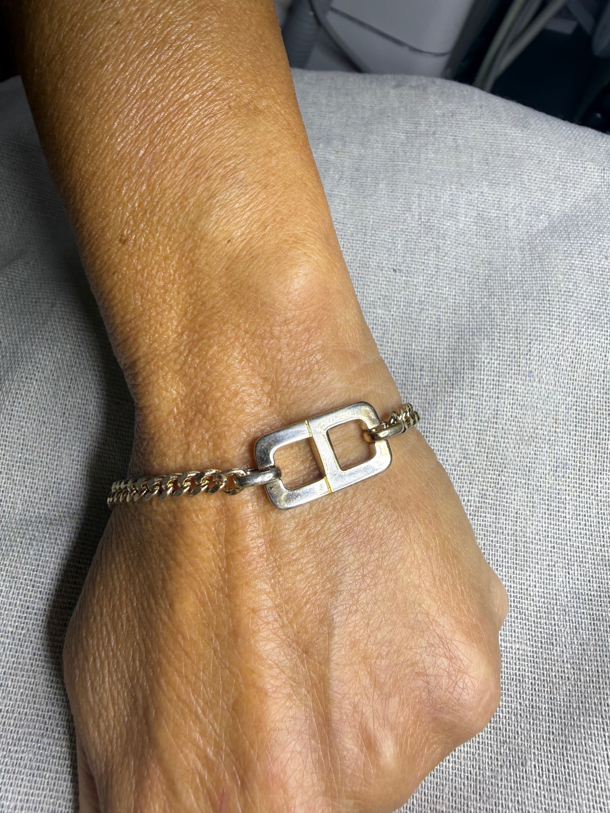 ✨ Bracelet Gourmette Vintage Christian Dior « CD » en Plaqué Or (1980) ✨