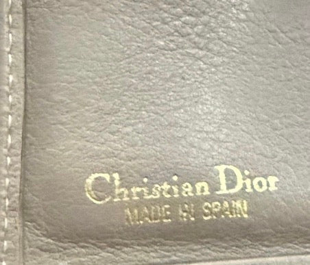 ✨ Christian Dior - Petit Portefeuille Grège en cuir - Mixte ✨