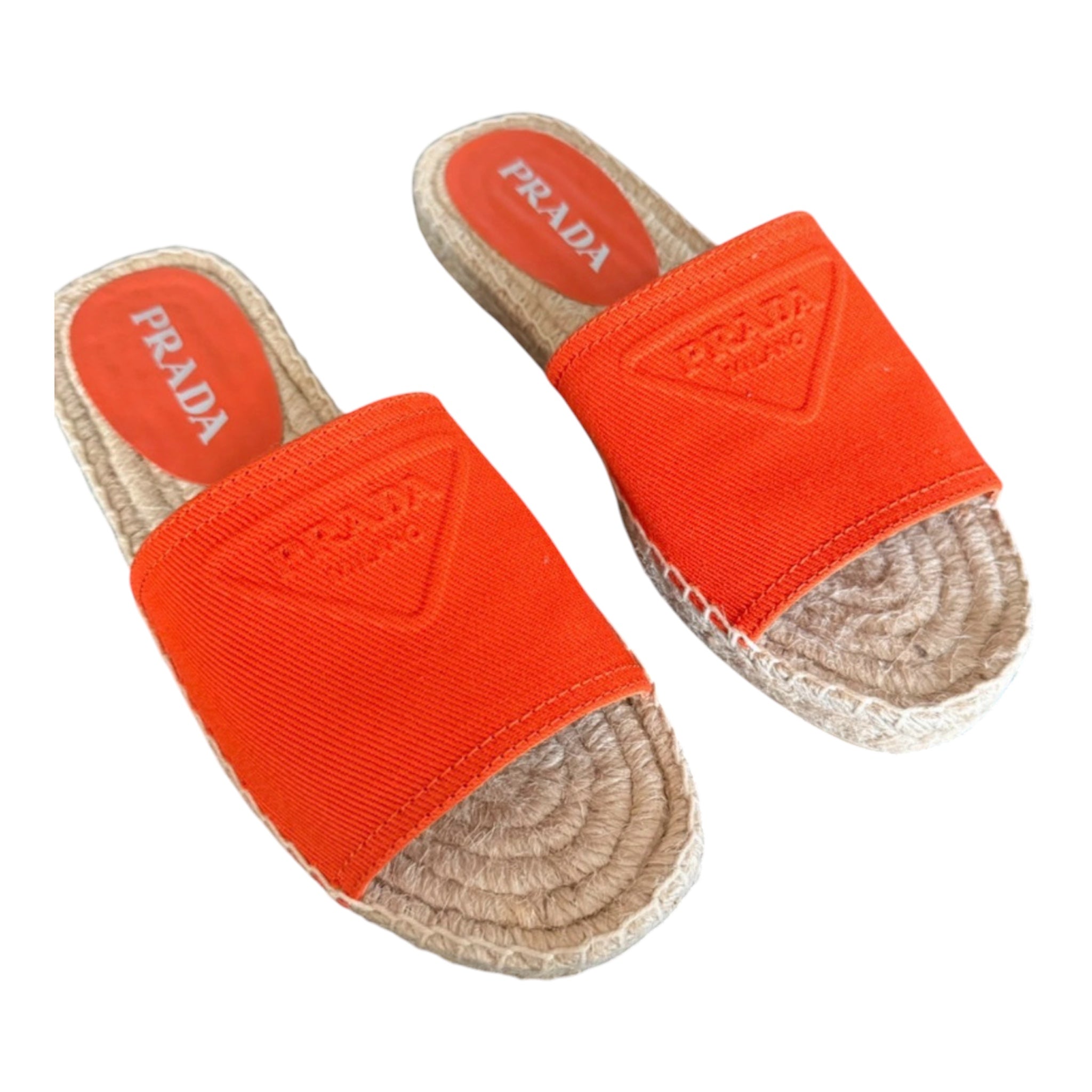 ✨ Neuves 890€ PRADA – Mules Espadrilles "Cotton Drill" (NEUVES / FULL SET) T36 ✨