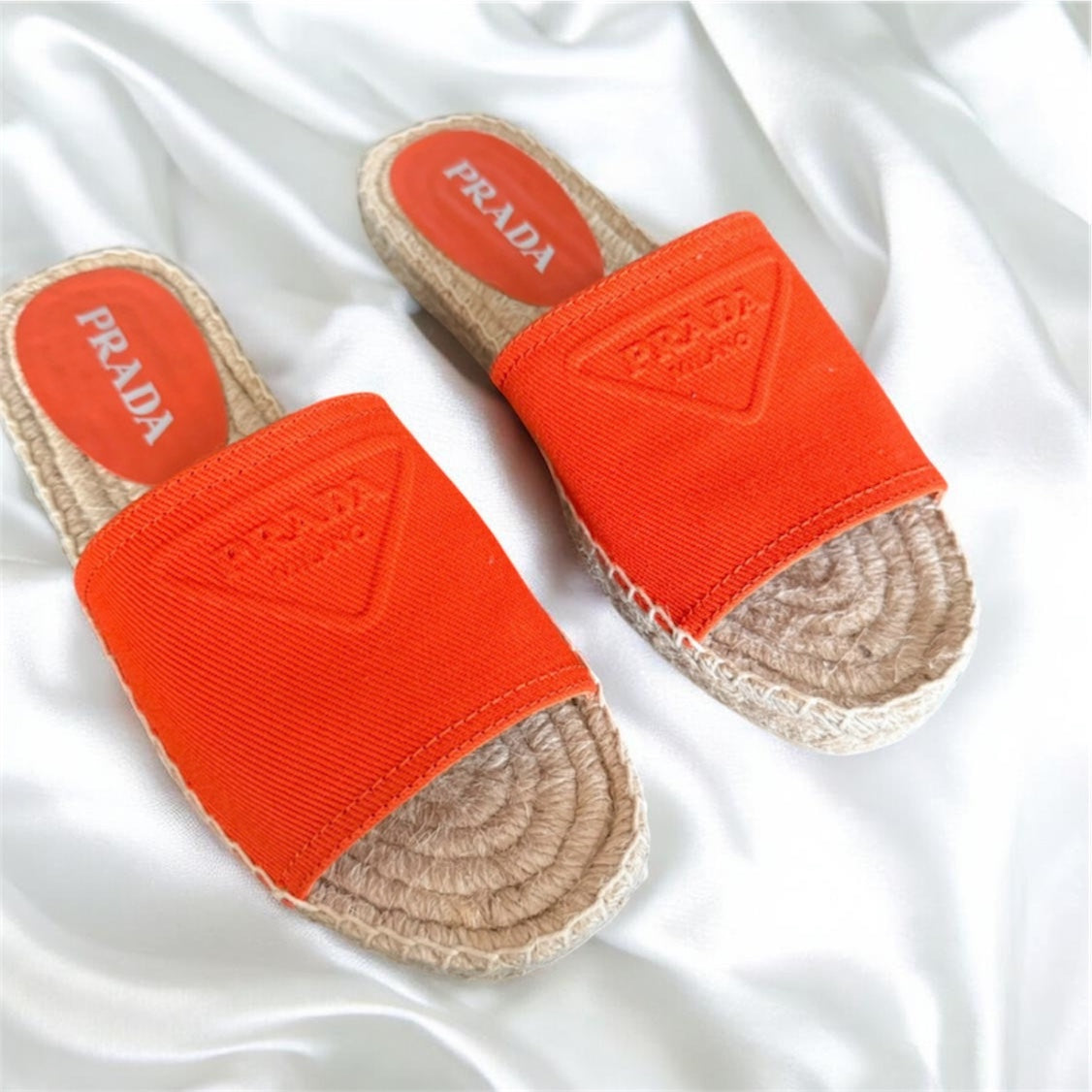 ✨ Neuves 890€ PRADA – Mules Espadrilles "Cotton Drill" (NEUVES / FULL SET) T36 ✨