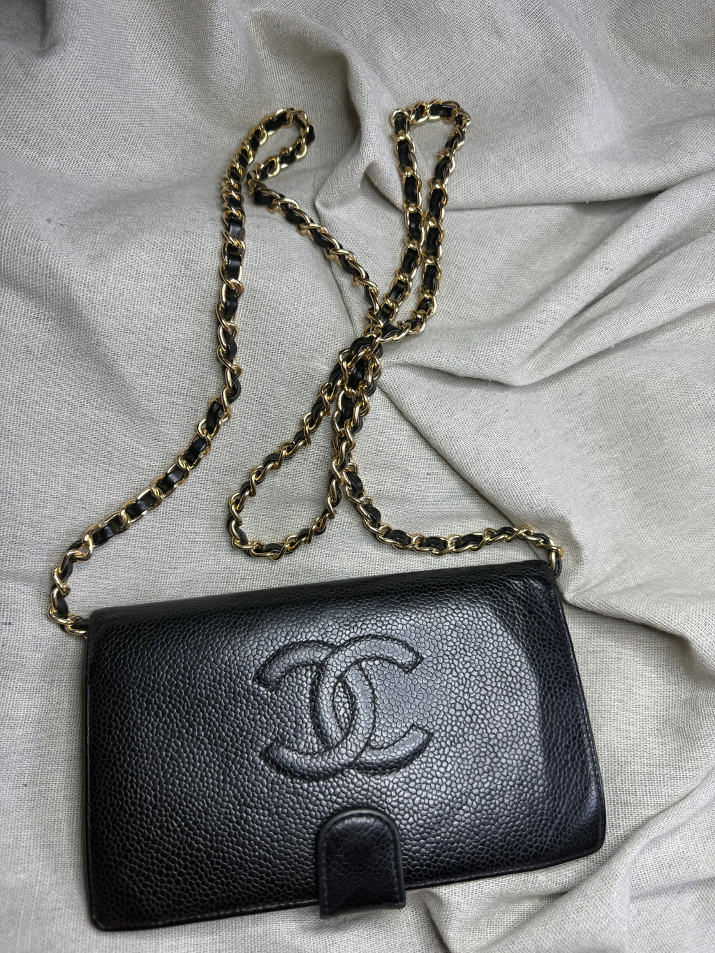 ✨ CHANEL – Grand Portefeuille CC Timeless en Cuir Caviar Noir ✨